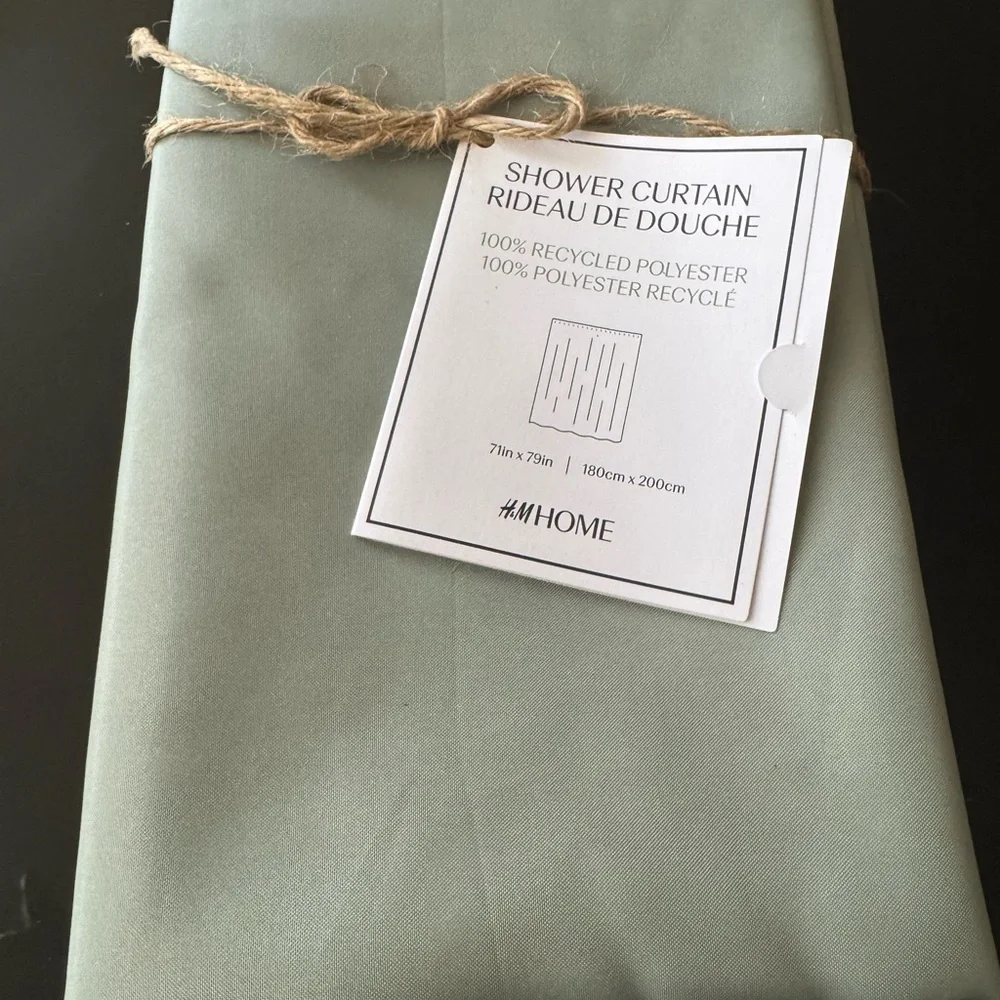 H&M Soft Green Shower Curtain